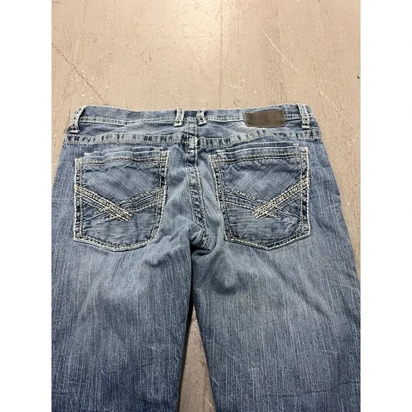 Buckle BKE Denim Straight Carter Jeans Men's Blue Denim Stretch Zip Fly - 34S - Picture 9 of 14